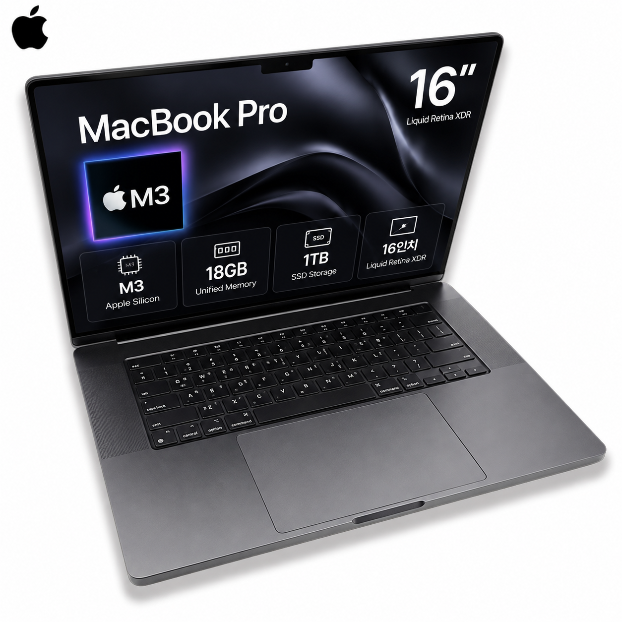 리퍼비시 애플 맥북 프로 M3 RAM 18GB SSD 1TB 16인치 리퍼 노트북