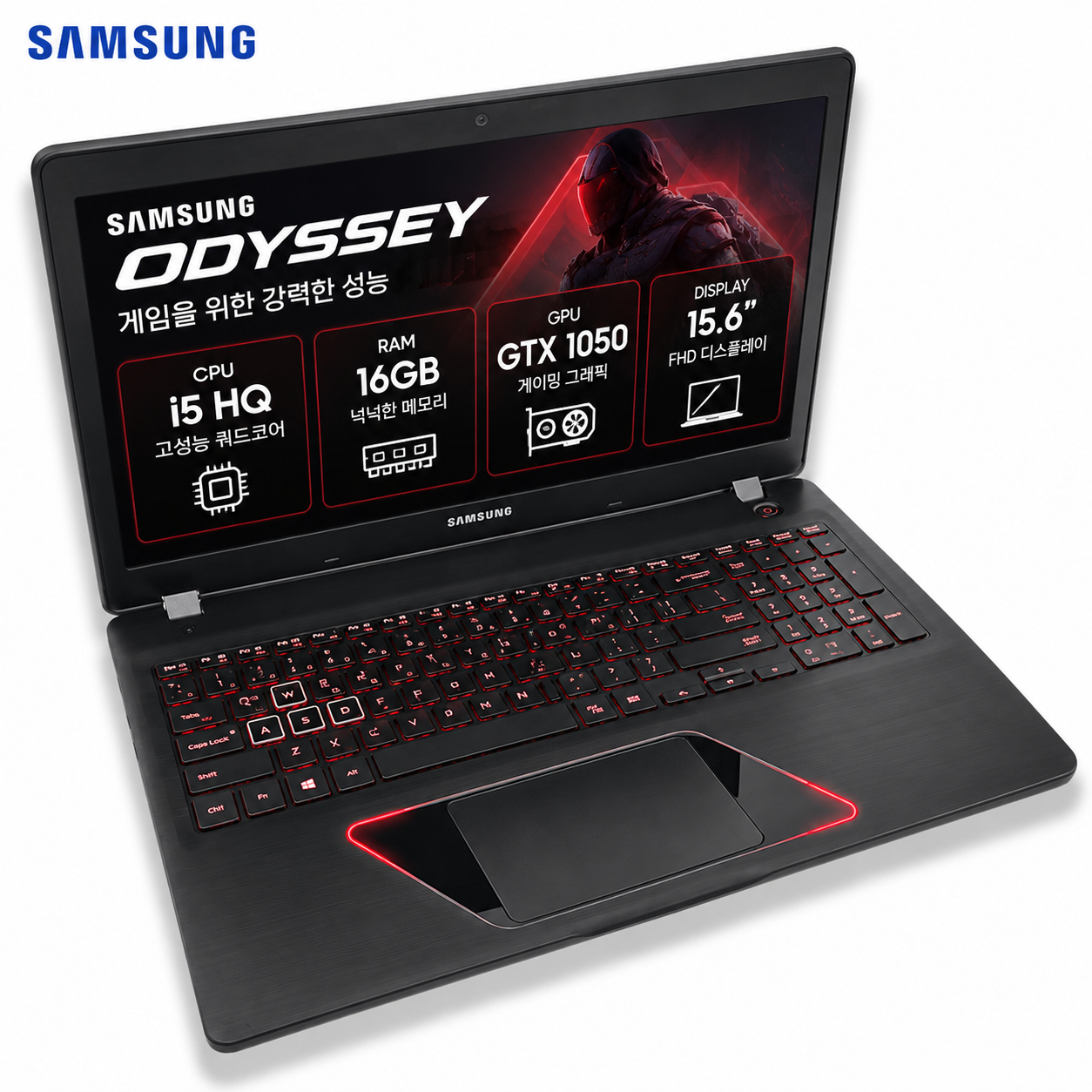 리퍼비시 삼성 오디세이 i5 HQ RAM 16GB GTX 1050 15.6인치 게이밍 리퍼 노트북