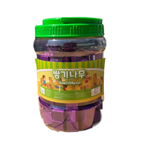 (창의와날개) 색깔 쌓기나무 (2cm/108pcs) 보관함 포함