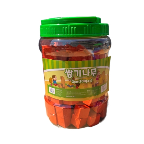 (창의와날개) 색깔 쌓기나무 (2cm/108pcs) 보관함 포함