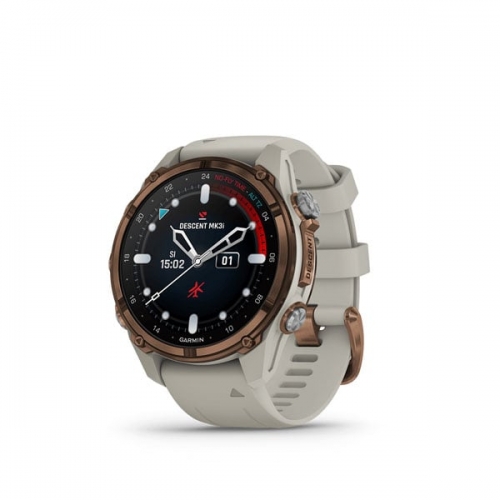 가민 GARMIN Descent Mk3i – 43mm(브론즈 PVD 티타늄, 프렌치 그레이 실리콘 밴드)