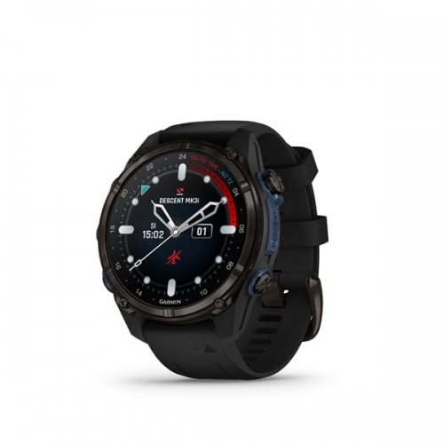 가민 GARMIN Descent Mk3i – 43mm(카본 그레이 DLC 티타늄, 블랙 실리콘 밴드)