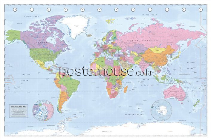 Political World Map: Miller Projection