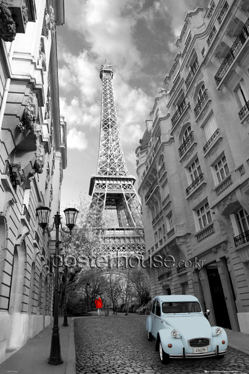 Paris: Red Girl Blue Car