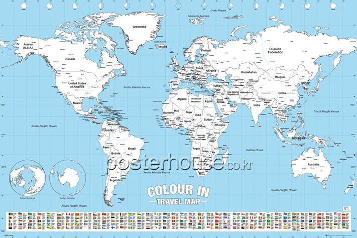 WORLD MAP: Colour In