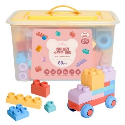 베어블리 아기 파스텔 소프트 블럭 장난감 89P