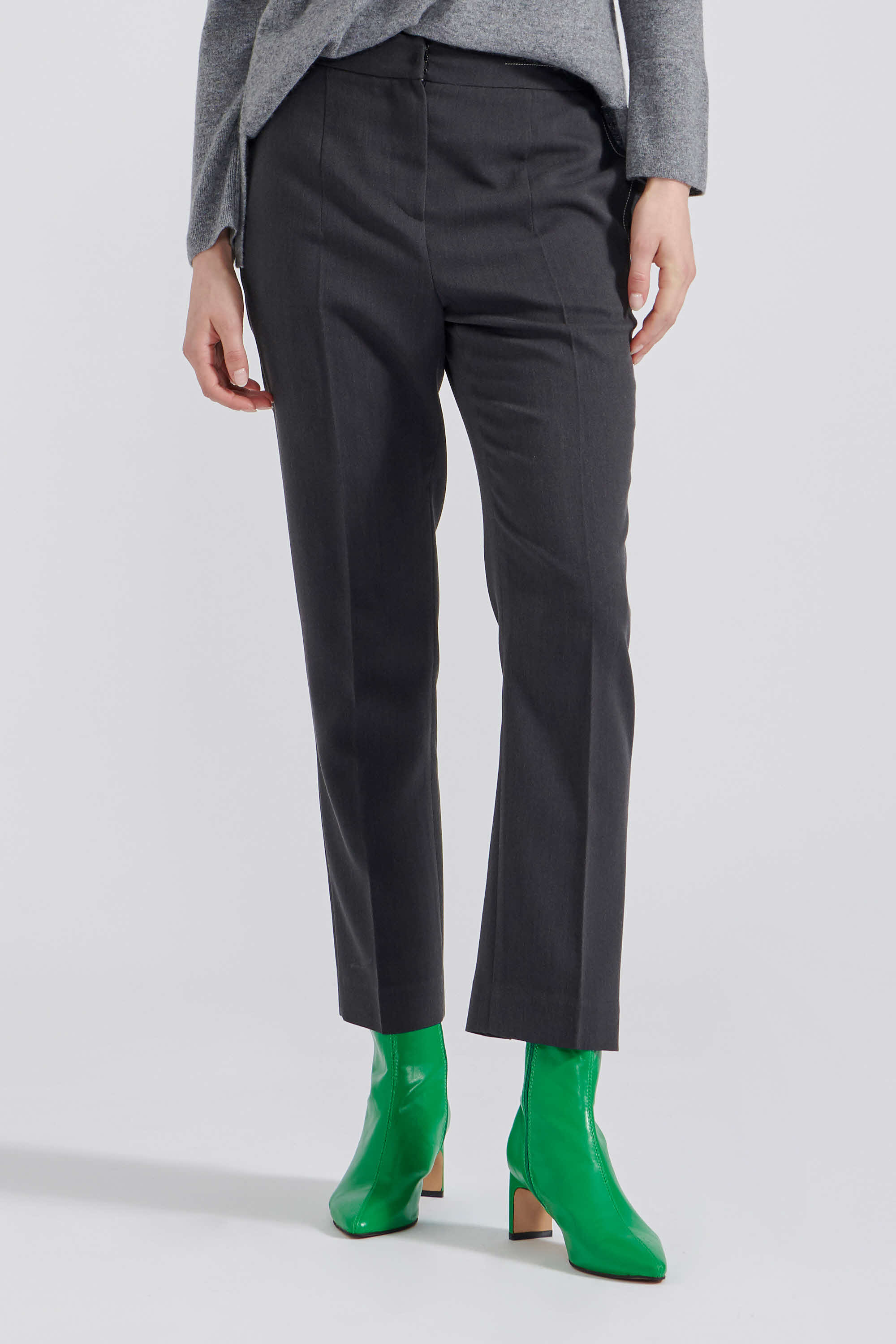 [캐리스노트] 스티치 슬림핏 슬랙스 팬츠 그레이