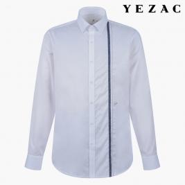 [공식스토어] Y스타일 면혼방 세로 포인트 슬림핏 셔츠 화이트 YJ3SYS721WH