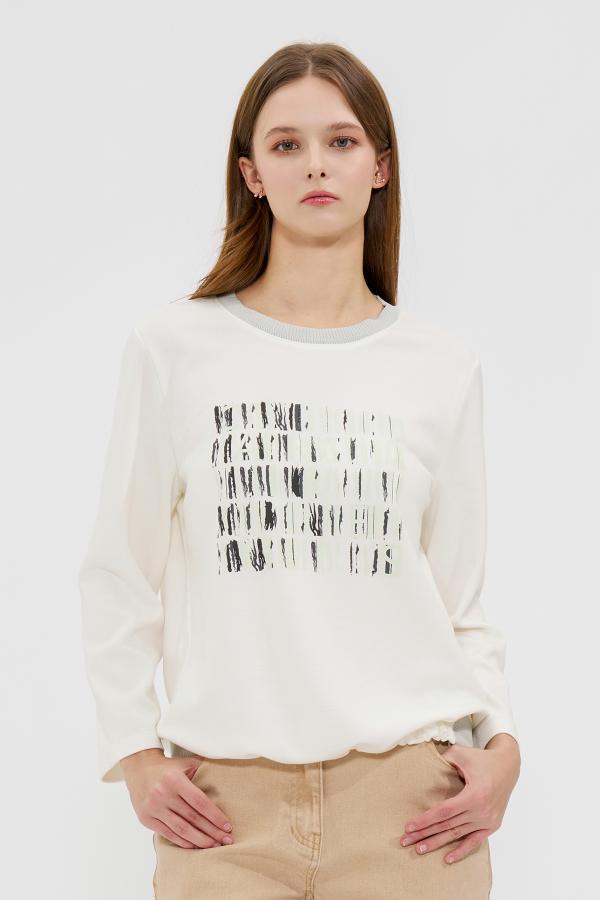 [공식스토어] 프론트 아트웍 시보리 배색 티셔츠 라이트바이올렛 CN4STS102LV