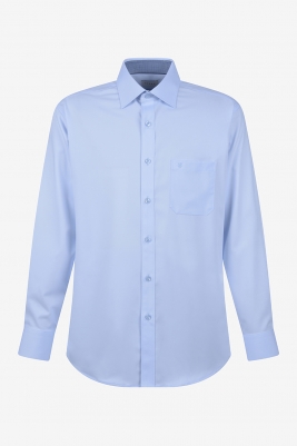 면혼방 스트레치 배색 일반핏 셔츠 블루 YJ3SUR501BL