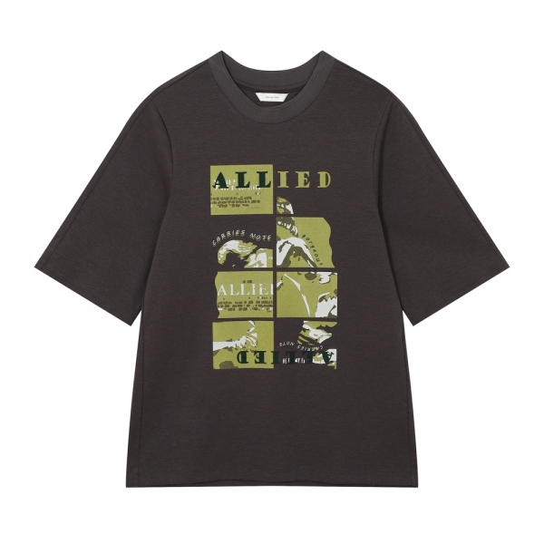 [공식스토어] 하프 소매 아트웍 티셔츠 CN3FTS701GY