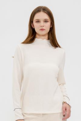 [공식스토어] 하프넥 소매 컬러배색 폴라 티셔츠 아이보리 CN4STS101IV