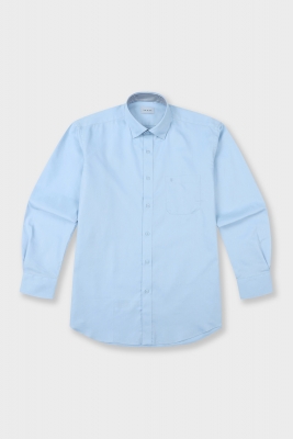 레귤러핏 면혼방 솔리드 셔츠 블루 YJ4SBR103BL