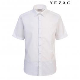 [공식스토어] 예작 면혼방 슬럽프린트 일반핏 반소매 셔츠 화이트 YJ1MBR207WH