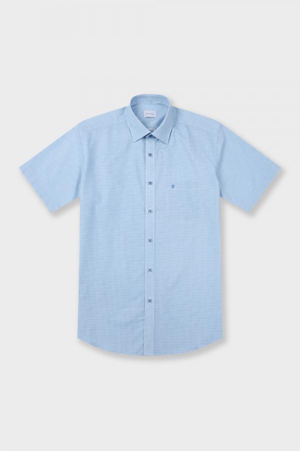 [공식스토어] 코튼폴리 스판 일반핏 프린트 셔츠 블루 YJ4MBR217BL