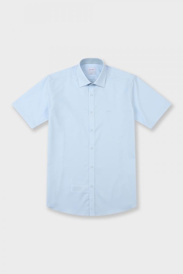 [공식스토어] 폴리 스트레치 배색 솔리드 슬림핏 셔츠 블루 YJ4MBS251BL
