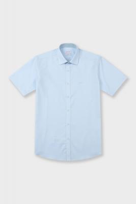 [공식스토어] 폴리 스트레치 배색 솔리드 슬림핏 셔츠 블루 YJ4MBS251BL