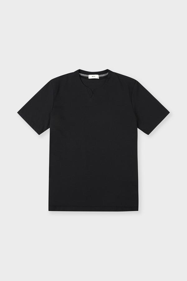 V-VARIUS 노멀핏 티셔츠 블랙 BN2MTS950BK