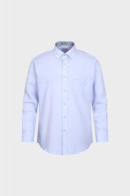 일반핏 배색 모달 스냅 일반핏 셔츠 블루 YJ4SUR512BL
