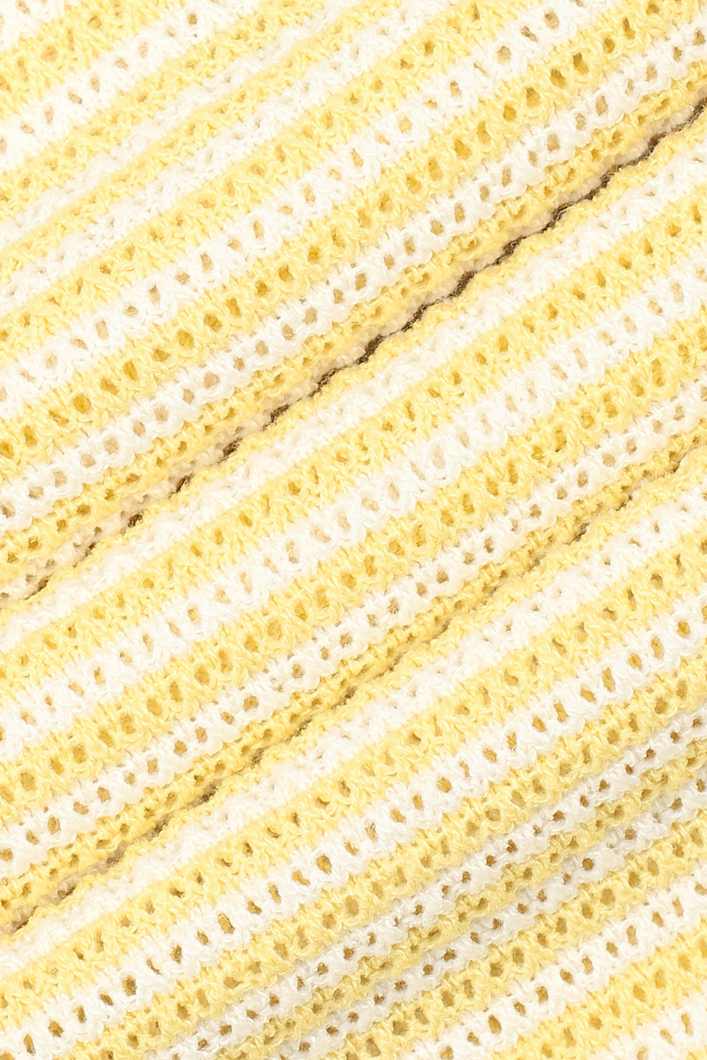 [본] 린넨 스트라이프 티에리 카라 반팔니트 옐로우