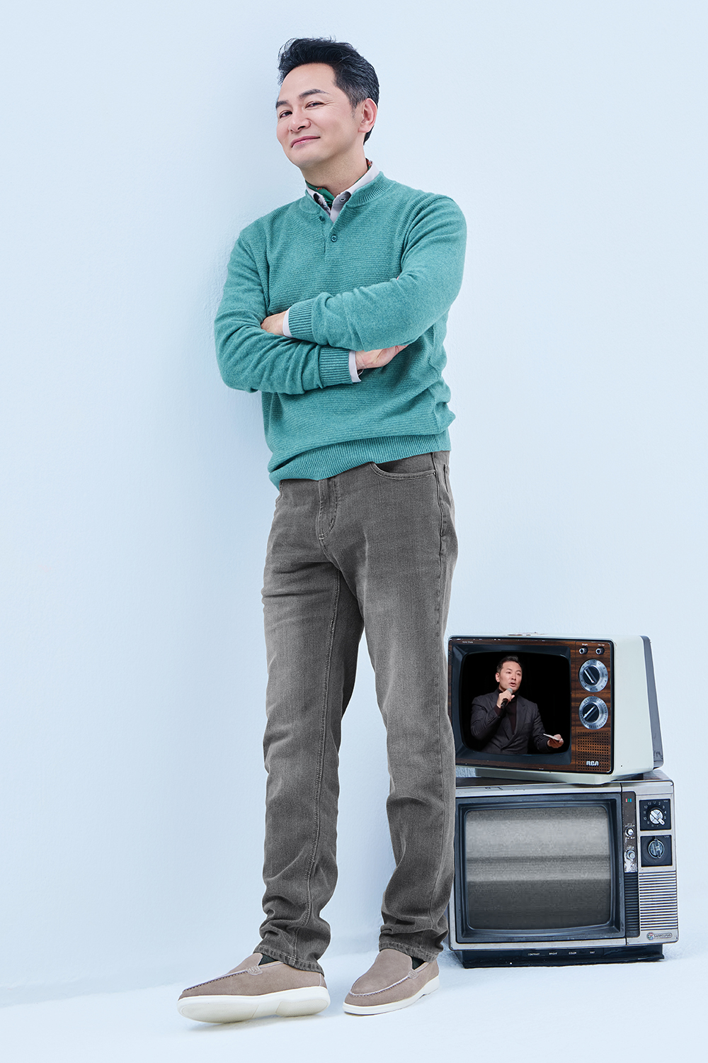 [공식몰] 로고 패치 데일리 데님 팬츠 그레이