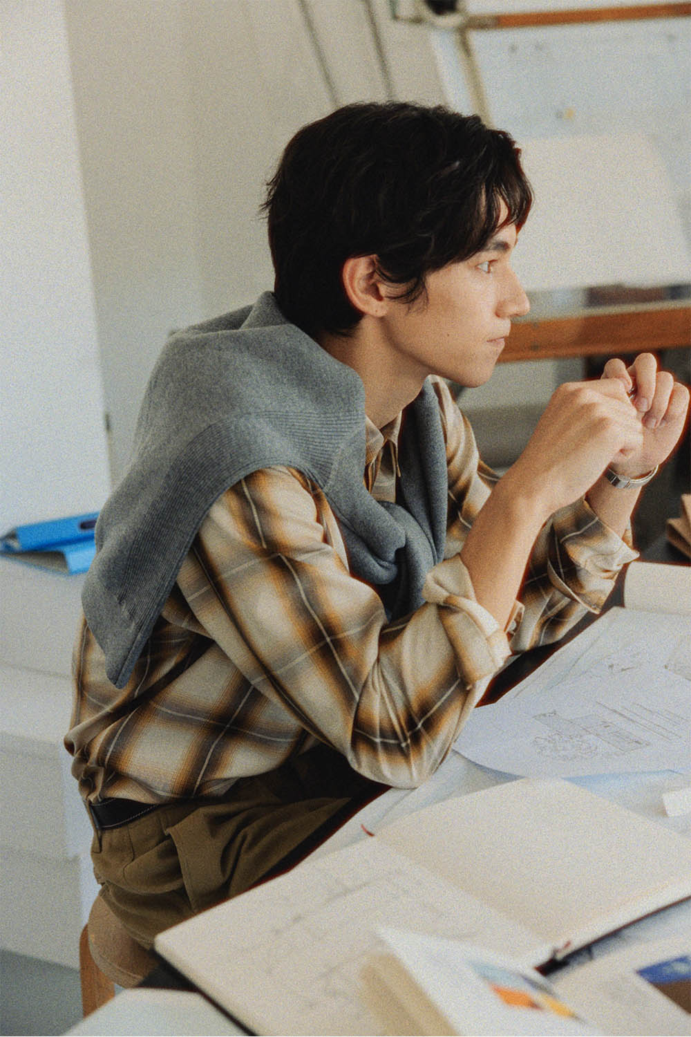 [공식몰] 리오셀 실키 체크 셔츠