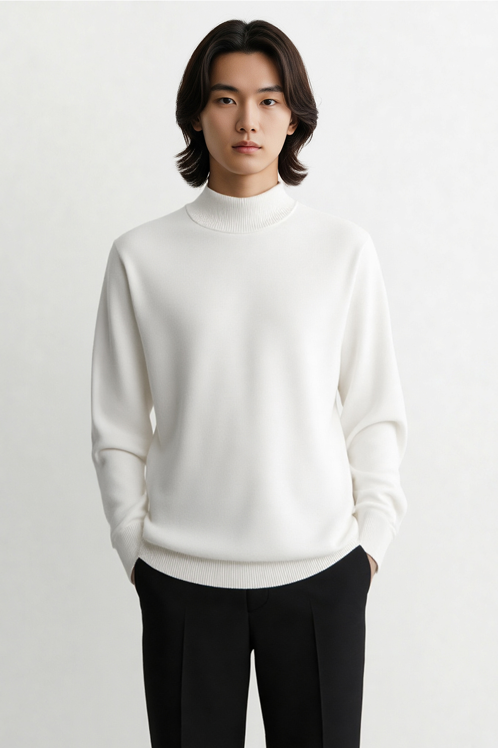 [본] STANDARD 맨투맨형 라운드 풀오버 아이보리