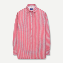 클래식 윈도우 체크 프린트 셔츠 핑크 YJESUA589PI