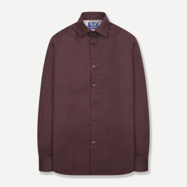 모 블렌드 멜란지 옥스포드 프린트 셔츠 와인 YJEWUA744WI