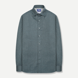 모 블렌드 멜란지 옥스포드 프린트 셔츠 그린 YJEWUA744GR