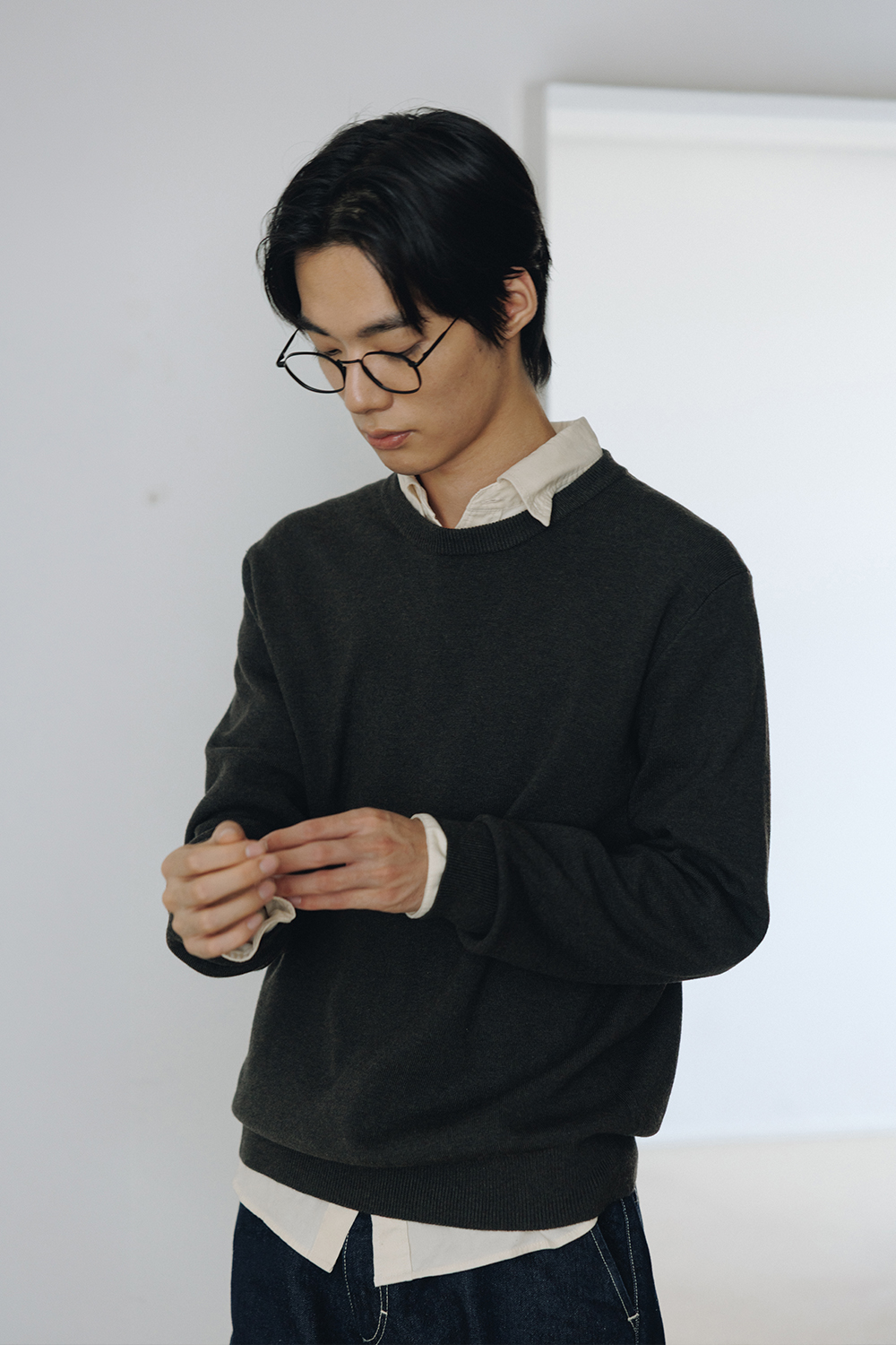 스탠다드 밀라노 라운드 풀오버 카키