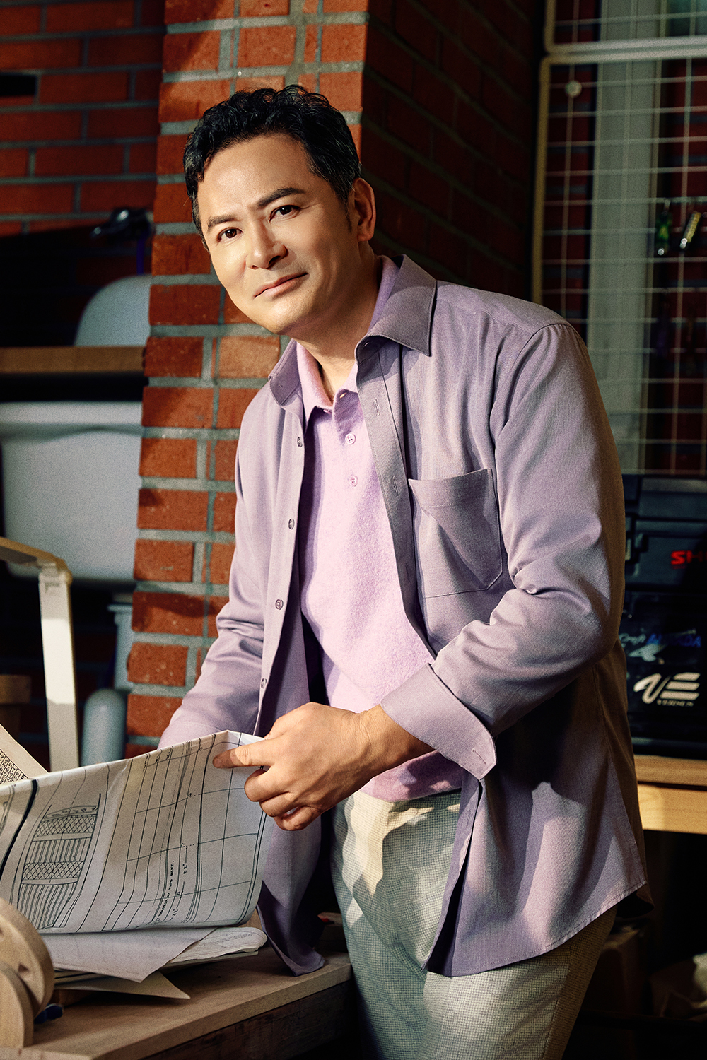 혼방 스트레치 부드러운 도비 솔리드 일반핏 셔츠