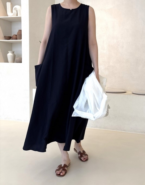 리브 포켓 원피스(3color)