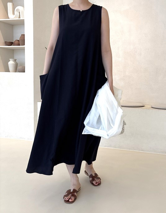 리브 포켓 원피스(3color)