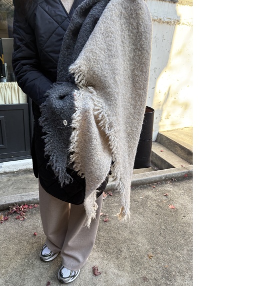 부클 숄 머플러(3color)