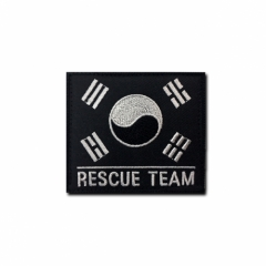 태극기 RESCUE TEAM 패치 (특대형 그레이)