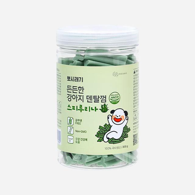 뽀시래기 든든한 강아지 구강케어 덴탈껌 스피루리나 300g