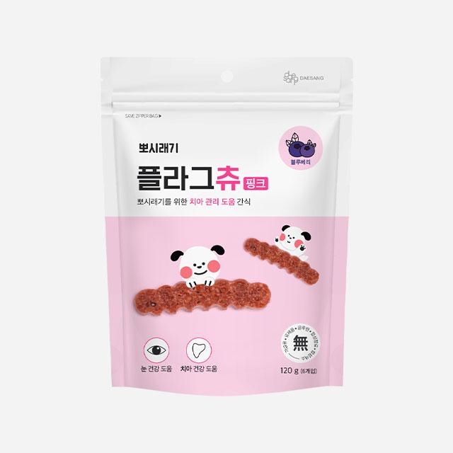 ★임박특가★ 뽀시래기 플라그츄 핑크 눈 건강 강아지껌 6개입