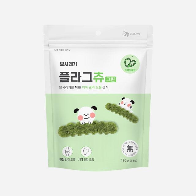 뽀시래기 플라그츄 그린 관절 건강 강아지껌 6개입