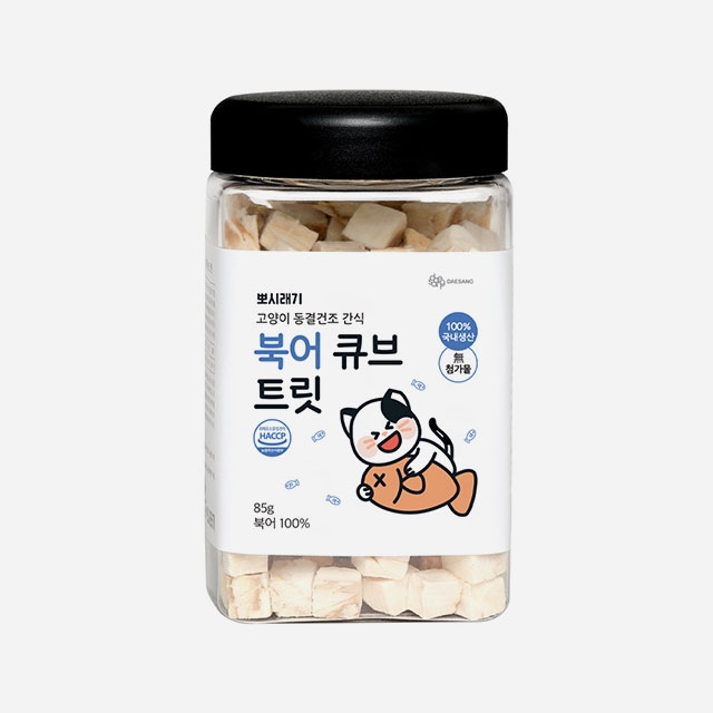 뽀시래기 고양이 동결건조 간식 북어 큐브 트릿 85g