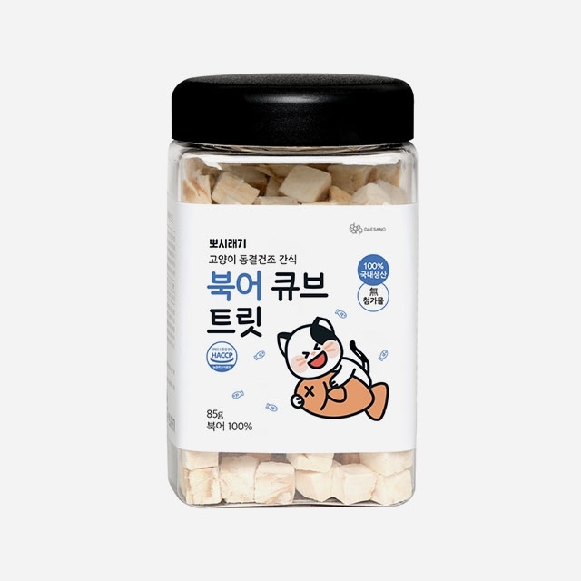 뽀시래기 고양이 동결건조 간식 북어 큐브 트릿 85g