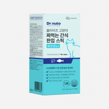 닥터뉴토 올라이즈 고양이 짜먹는 간식 한입 스틱 유산균 참치 20개입