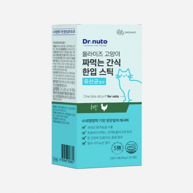 닥터뉴토 올라이즈 고양이 짜먹는 간식 한입 스틱 유산균 치킨 20개입