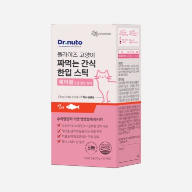 닥터뉴토 올라이즈 고양이 짜먹는 간식 한입 스틱 헤어볼 연어 20개입