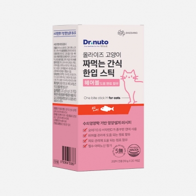 닥터뉴토 올라이즈 고양이 짜먹는 간식 한입 스틱 헤어볼 연어 20개입