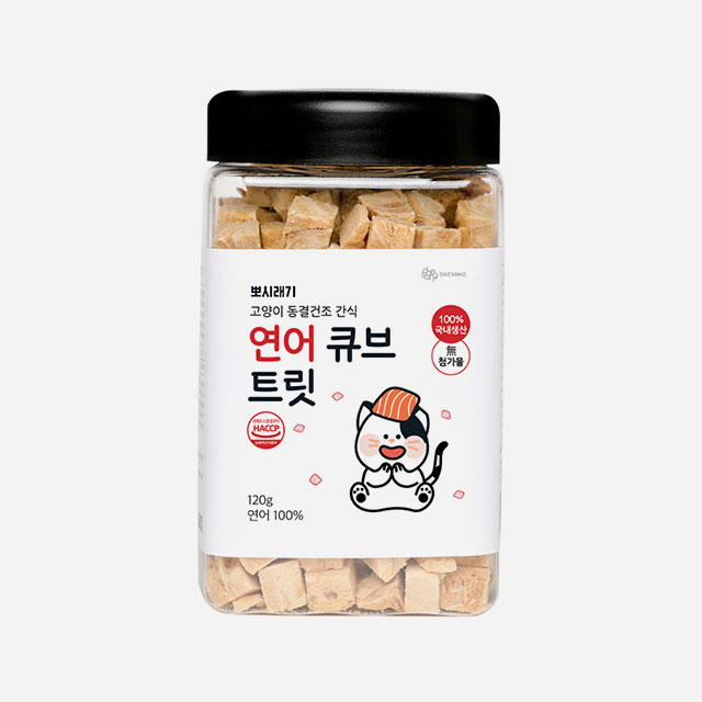 뽀시래기 고양이 동결건조 간식 연어 큐브 트릿 120g (exp 2025-03-08)