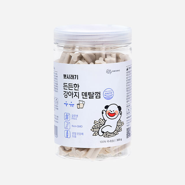 뽀시래기 든든한 강아지 관절케어 덴탈껌 우유 300g (exp 2025-04-15)