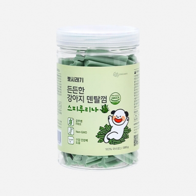 뽀시래기 든든한 강아지 구강케어 덴탈껌 스피루리나 300g (exp 2025-04-23)