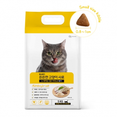 [5KG] 뽀시래기 든든한 고양이 사료 대용량 엘라이신 전연령용 국내생산 면역&헤어볼