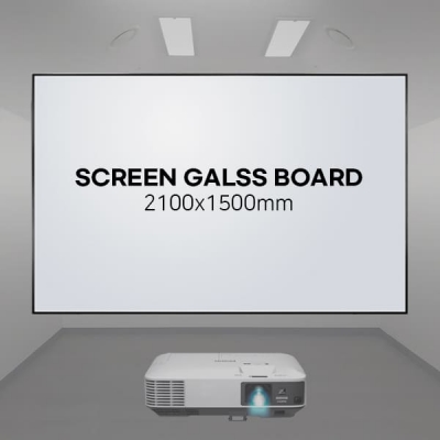 스크린유리칠판/빔프로젝터 스크린 겸용 프로빔글래스보드 (2100x1500mm) V2115